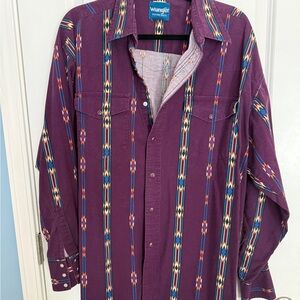 Vintage Wrangler Purple Snap-Button Western Shirt XL